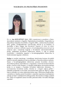 Dr. sc. Ana Kovačević – dobitnica godišnje nagrade Hrvatske akademije znanosti i umjetnosti